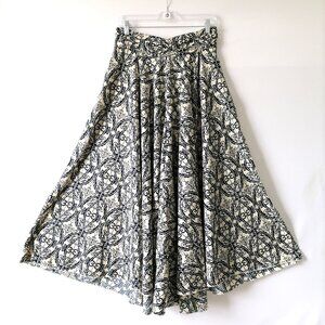 Lascana White Blue Elastic Waist Geometric Print Harem Pants Size Eur 42 US M/10